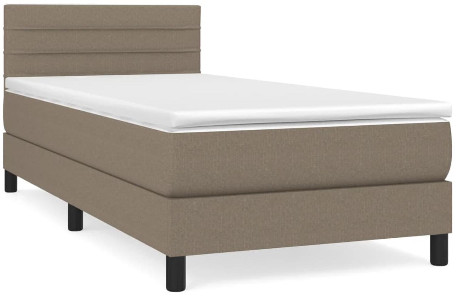 vidaXL Boxspringbett mit Matratze Taupe 80x200 cm Stoff 3140093 Bild 1