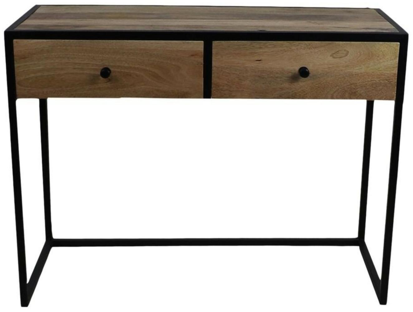 HSM COLLECTION Dublin Konsole - 100 x 45 x 75 - Mangoholz / Eisen - Natur/ Schwarz Bild 1