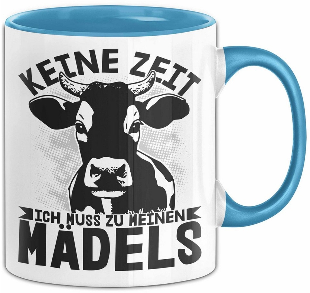 Trendation Tasse Landwirt Bauer Tasse Geschenk Keine Zeit Ich Muss Zu Meinen Mädels Kuh Bild 1