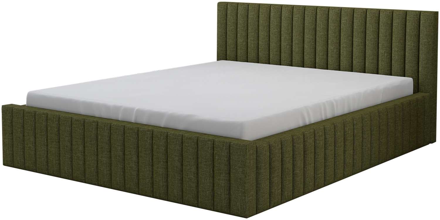 Polsterbett LOG-OM 90x200 ohne Matratze mit Bettkasten und Lattenrost. Farbe: OLIVE 8 Bild 1