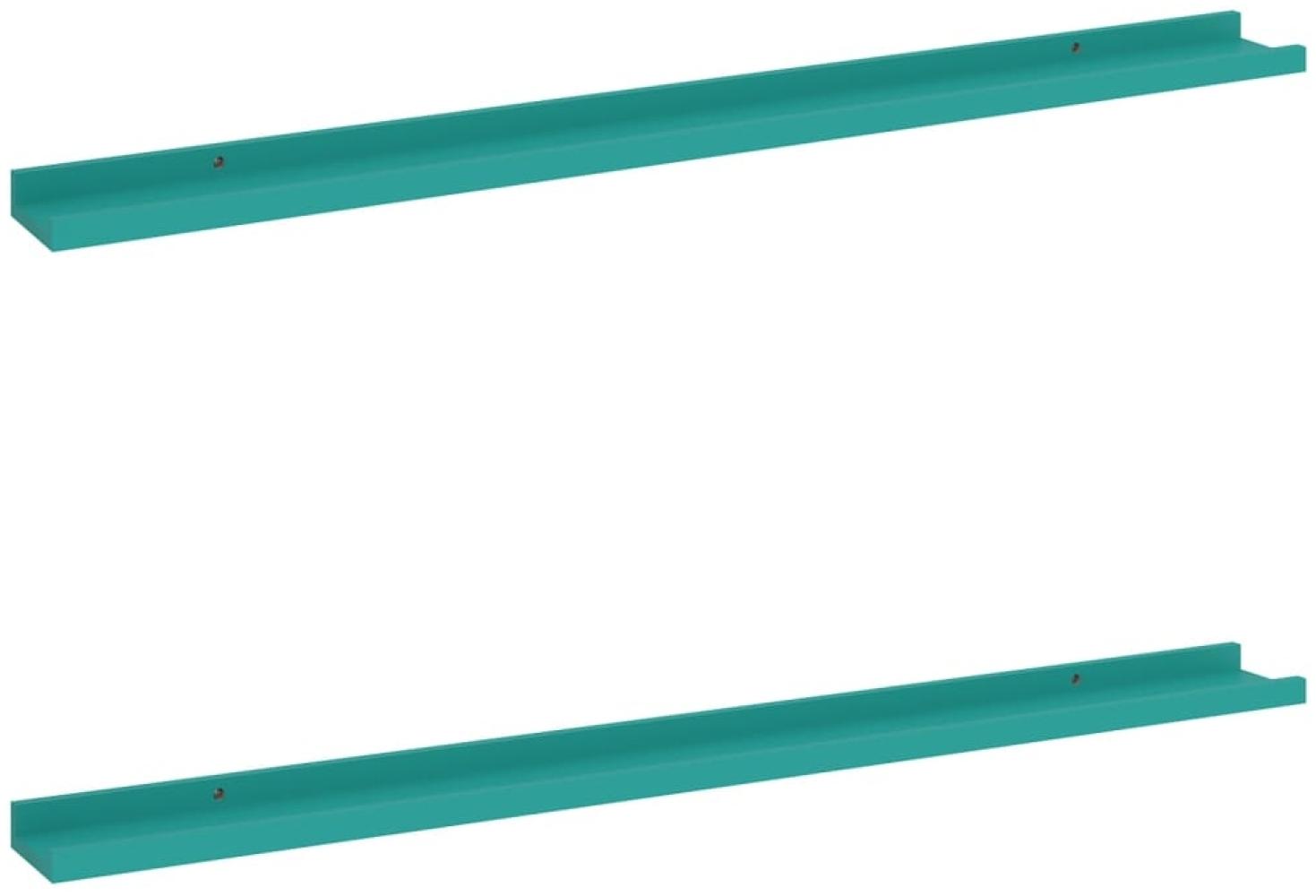 vidaXL Wandregale 2 Stk. Blau 100 x 9 x 3 cm Bild 1