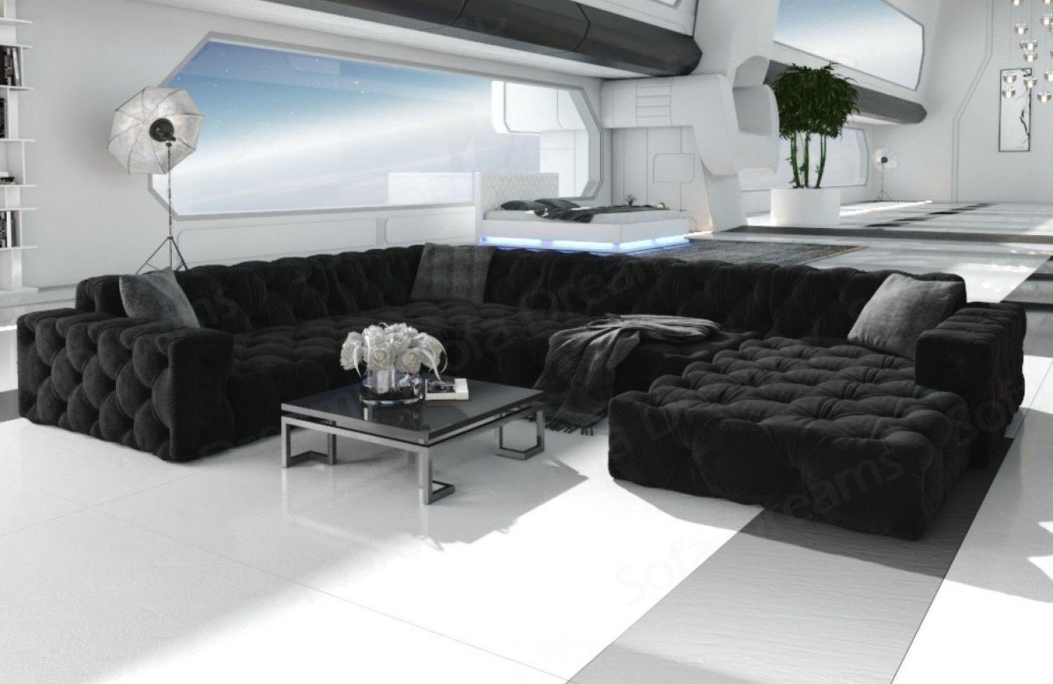 Sofa Dreams Wohnlandschaft Stoff Samt Design Sofa Polstersofa Menorca U Form Stoffsofa Modern Bild 1