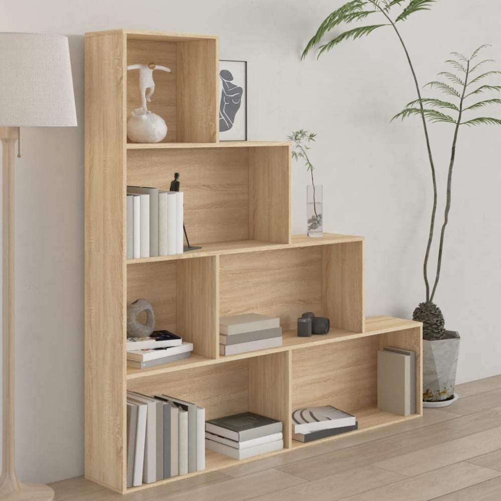 vidaXL Bücherregal/Raumteiler Sonoma-Eiche 155 x 24 x 160 cm Holzwerkstoff 800660 Bild 1