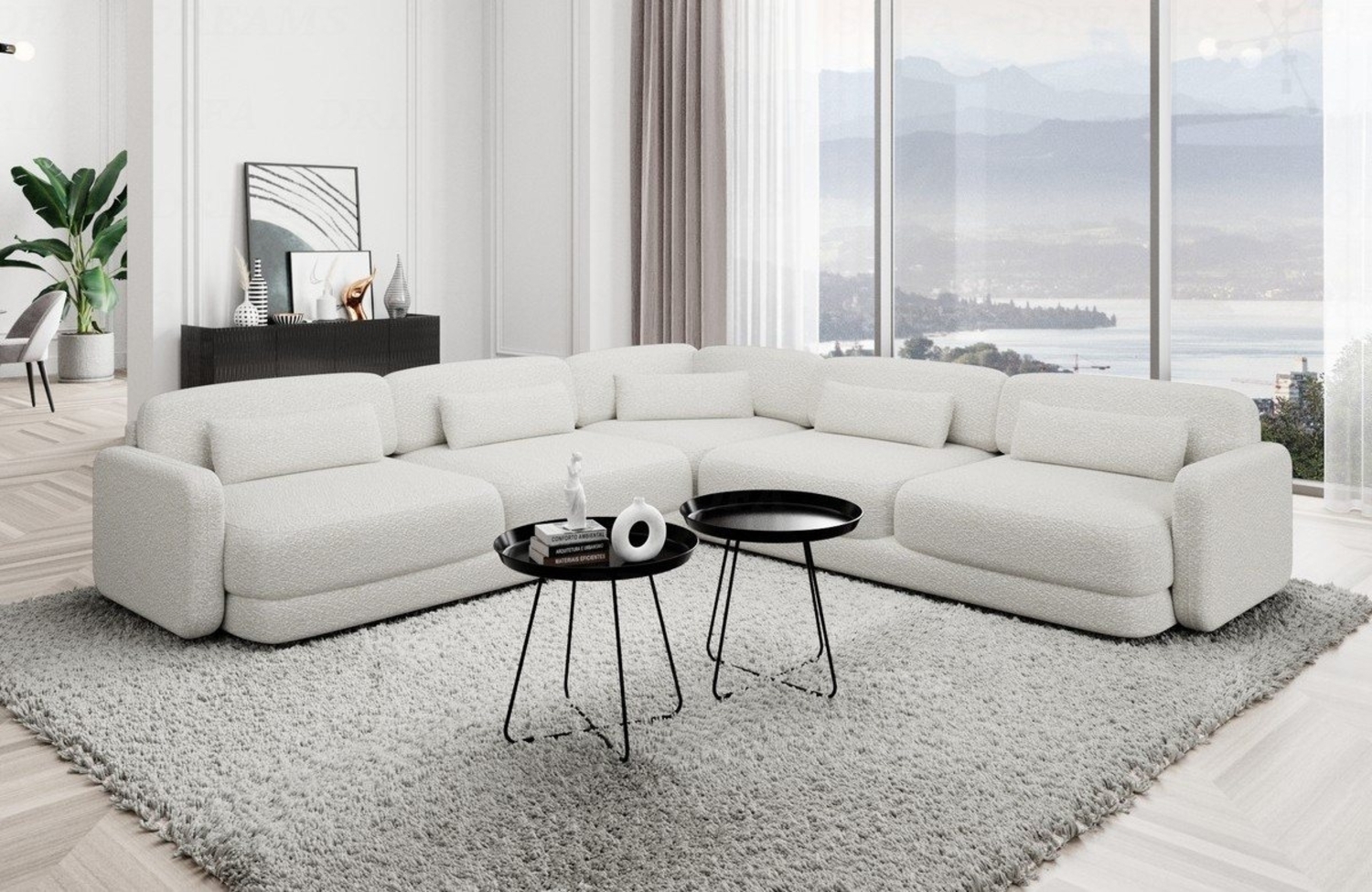 Sofa Dreams Ecksofa Polster Ecksofa Stoff Modern Eck Couch Eckcouch Valencia L Form, Loungesofa Bild 1