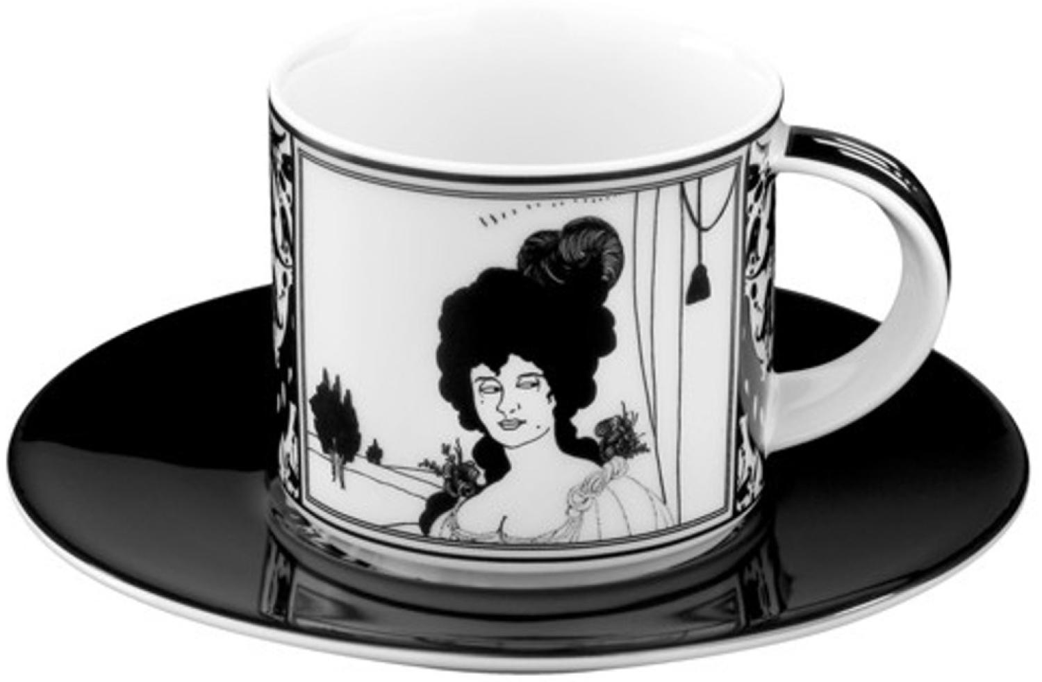 Handgearbeitete Moccatasse aus Porzellan mit einem Motiv von Audrey Beardsley Portrait 0,09 Ltr. - feinste Qualität aus der Tettau Porzellanfabrik - wunderschöne Espressotasse Bild 1