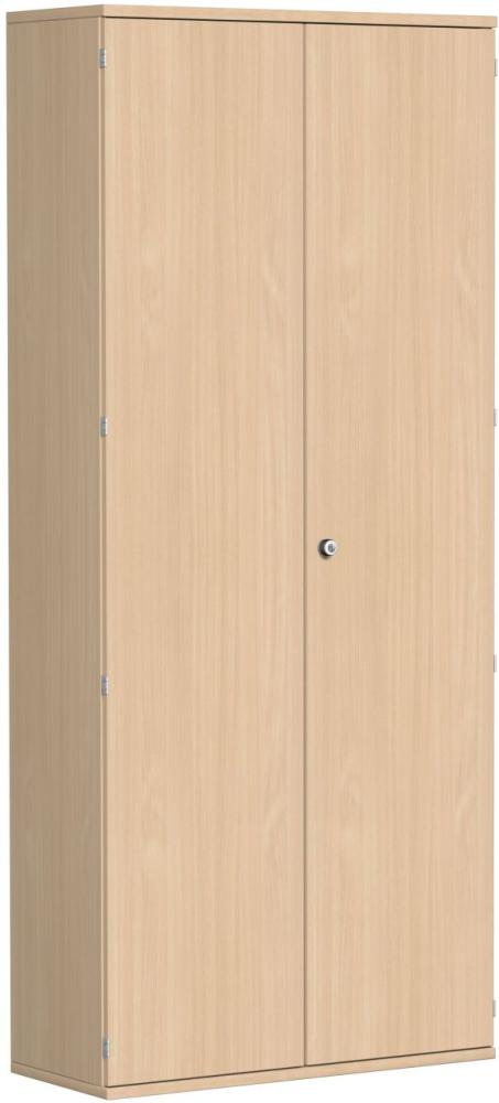 Flügeltürenschrank, 5 Dekor-Einlegeböden, 100x42x230cm, Buche Bild 1