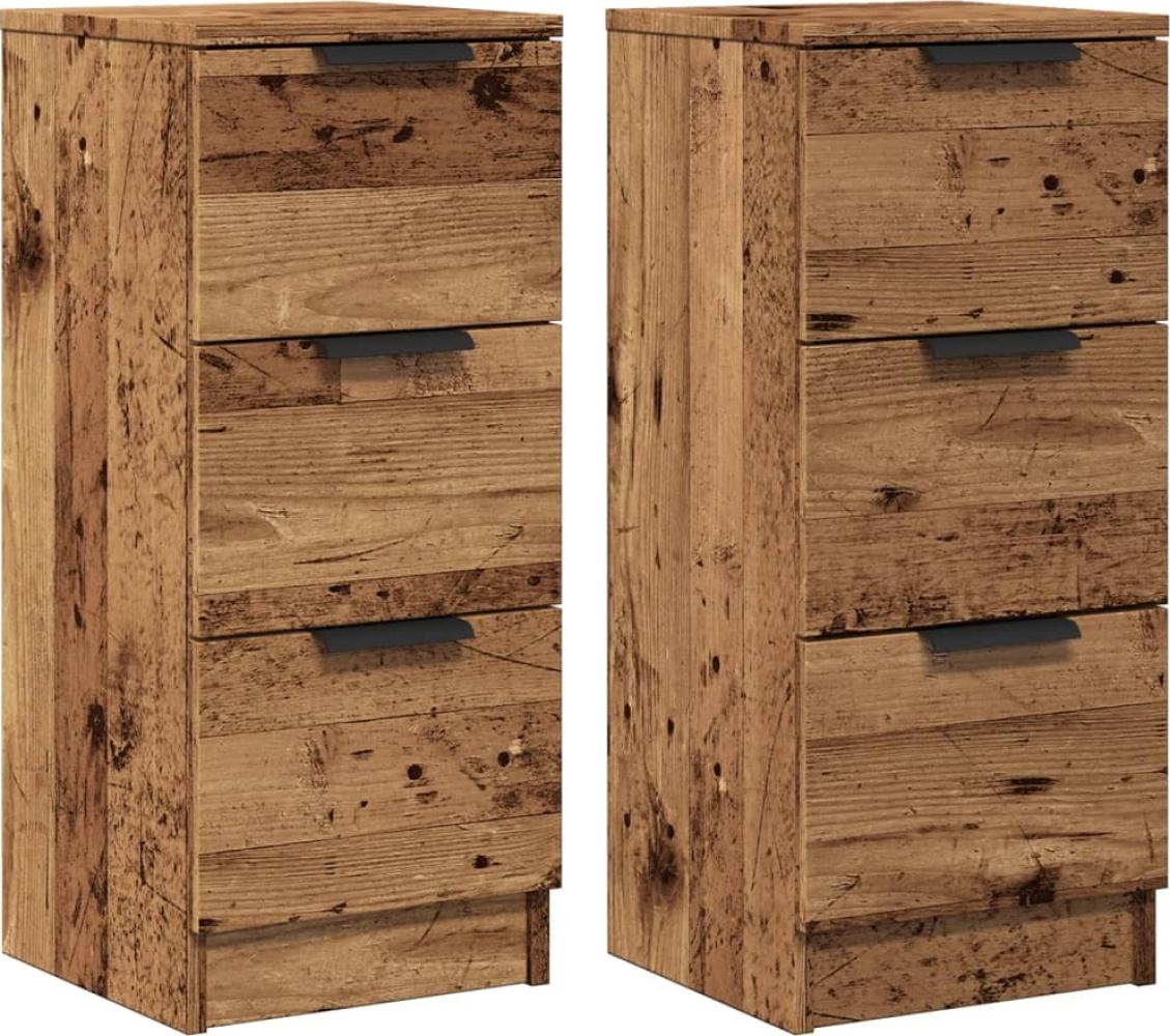 vidaXL Sideboards 2 Stk. Altholz-Optik 30x30x70 cm Holzwerkstoff 856956 Bild 1