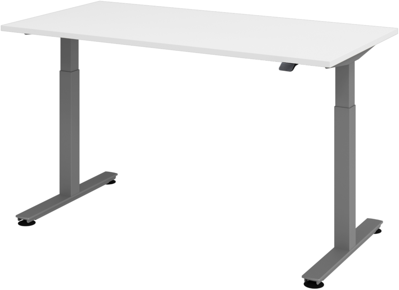 bümö elektrisch höhenverstellbarer Schreibtisch weiß 160x80 cm, Gestell: Graphit - Büroschreibtisch höhenverstellbar elektrisch, elektrischer Bürotisch & Gaming Tisch, Stehschreibtisch, XMST-16-W-G Bild 1