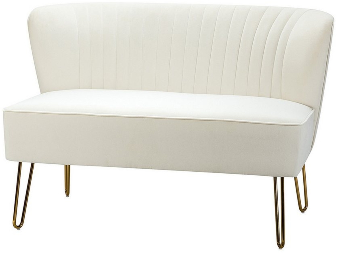 HULALA HOME Sofa kleines Couch, Doppelsofa Polstersofa mit goldenen Metallbeinen, 2 Sitzer Sofa für Wohnzimmer, Schlafzimmer, 114,3 x 74,7 x 80 cm Bild 1