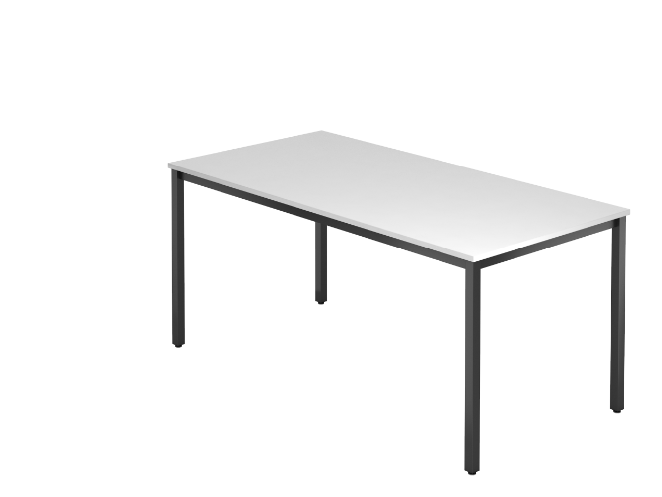 Besprechungstisch 160x80cm Weiß / Schwarz, eckig Bild 1