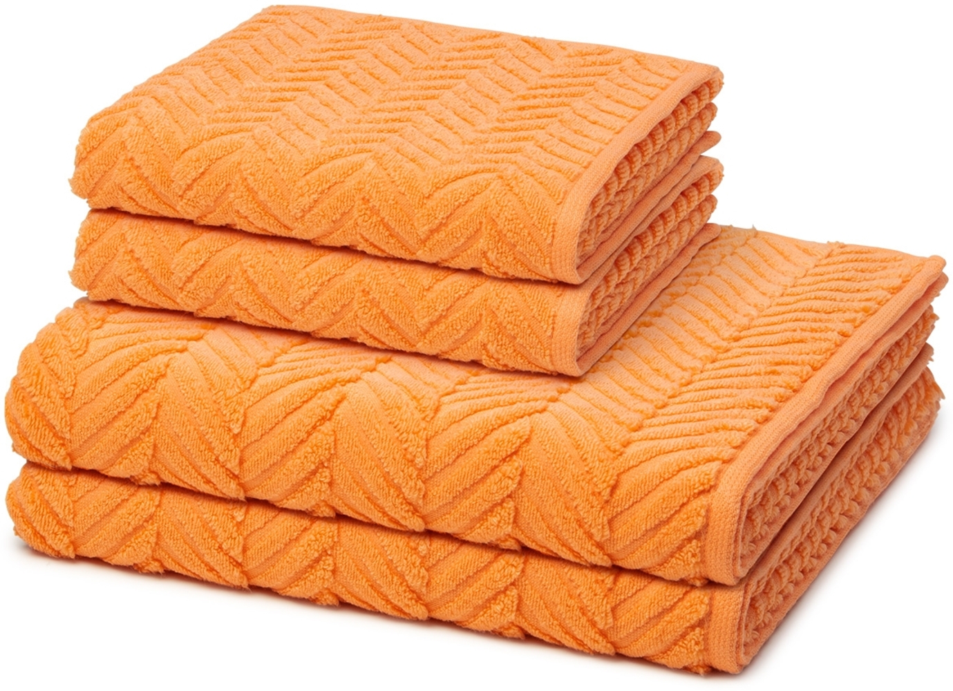 Ross Sensual Skin Zopf 4 tlg. Frottier-Set - 2 X Handtuch (50 X 100cm), 2 X Duschtuch (75 X 140cm) - 500 g/m2 - Ginster Bild 1