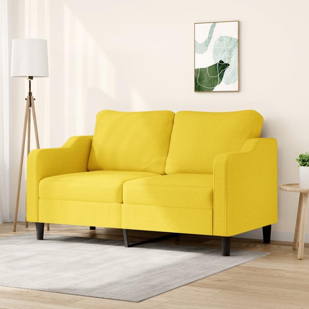 vidaXL 2-Sitzer-Sofa Hellgelb 140 cm Stoff 359364 Bild 1