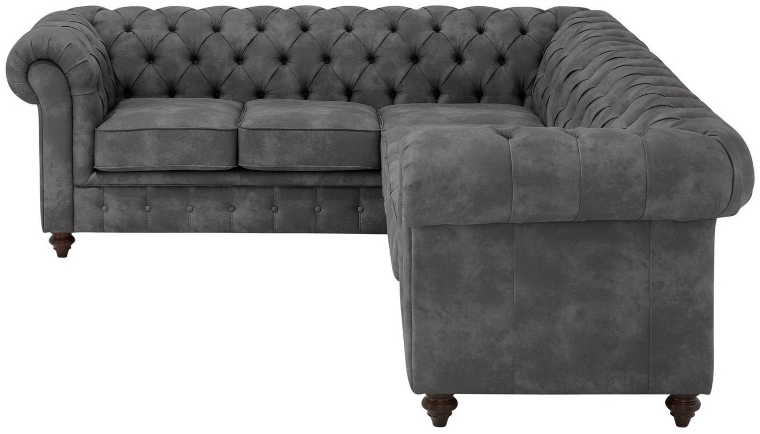 Home affaire Chesterfield-Sofa Chesterfield Ecksofa, auch in Leder L-Form, hochwertige Knopfheftung, langer Schenkel links oder rechts wählbar Bild 1