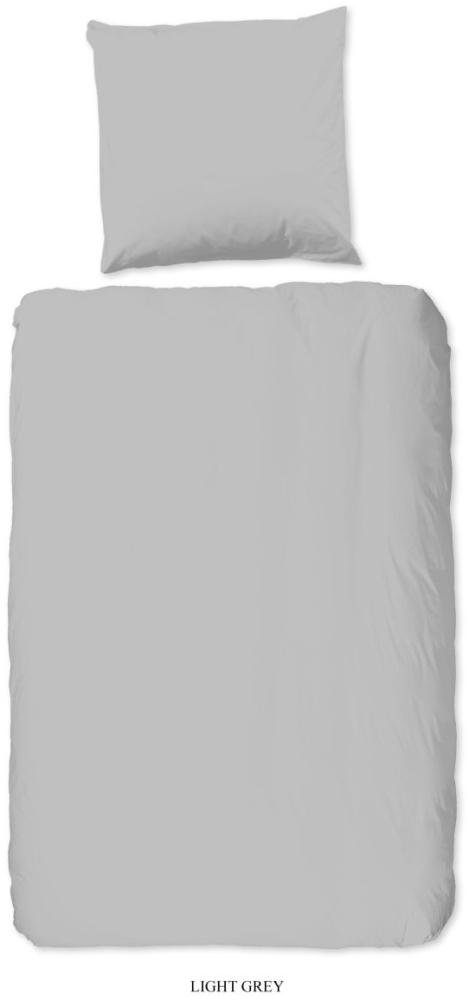 good morning Renforcé Bettwäsche 2 teilig Bettbezug 135 x 200 cm Kopfkissenbezug 80 x 80 cm Uni Duvet Cover 0270. 50. 08 Light grey Bild 1