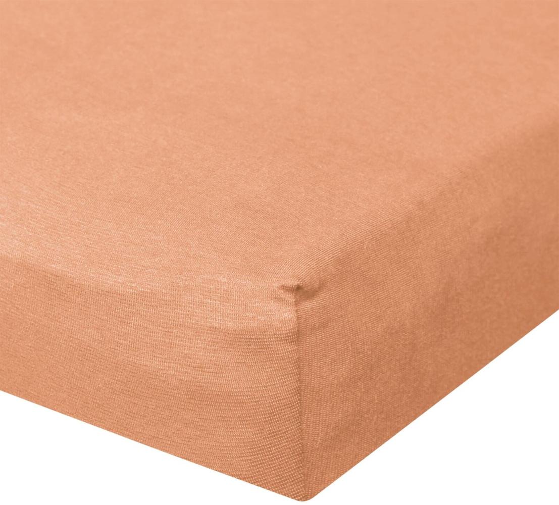 BettwarenShop Jersey Spannbetttuch Ultra-Stretch|120x200 - 130x220 cm| lachs Bild 1