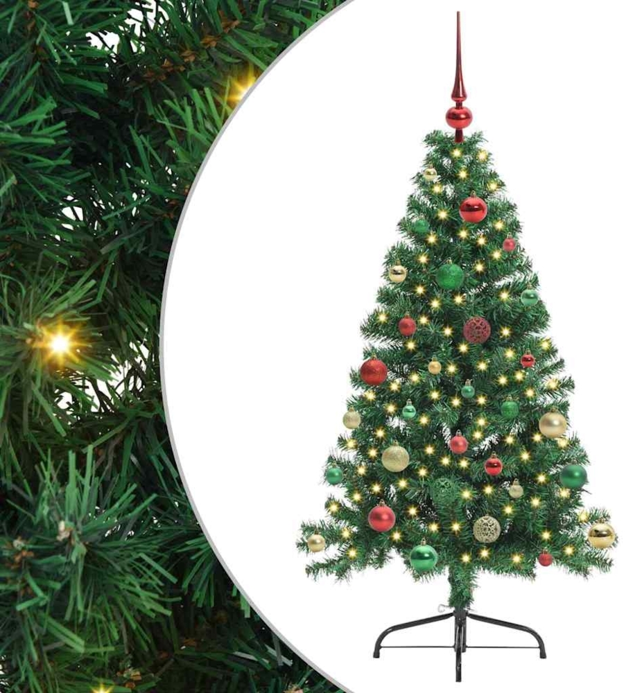 vidaXL Künstlicher vorbeleuchteter Weihnachtsbaum Grün 150 cm PVC 3397006 Bild 1
