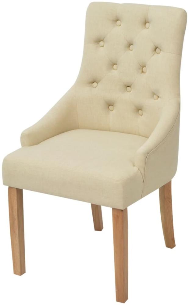 vidaXL Esszimmerstühle 2 Stk. Creme Stoff [243637] Bild 1