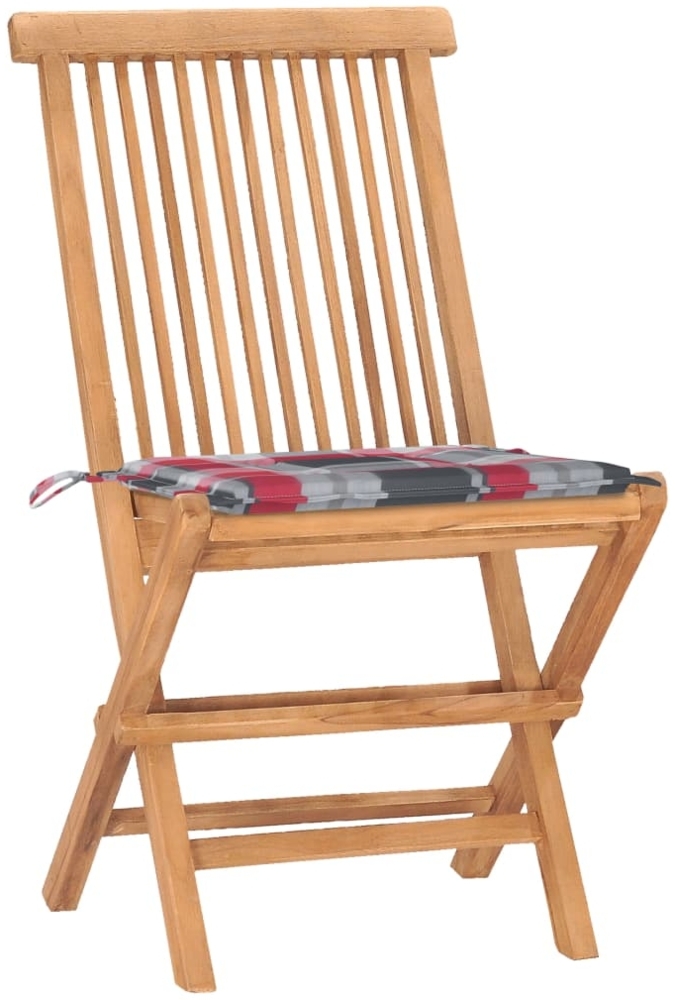 vidaXL 3-tlg. Garten-Essgruppe mit Kissen Klappbar Massivholz Teak 3063184 Bild 1