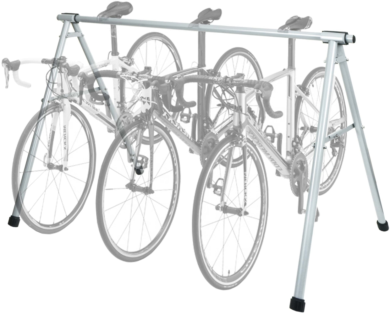 Fahrrad-Sattelständer HWC-K39, Fahrradständer Aufhängebügel, Metall pulverbeschichtet 114 x 170 x 114 cm ausziehbar ~ silber Bild 1