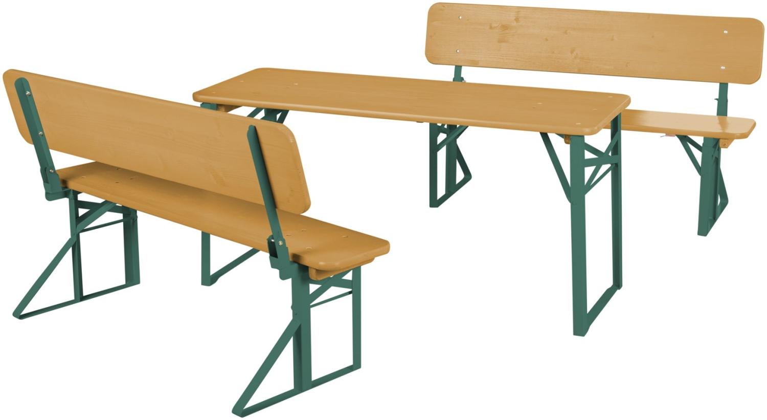 roba Outdoor Kindersitzgruppe aus 2 Bänken mit Lehne + 1 Kindertisch, Massivholz teak, 109 x 52 x 40 cm Bild 1