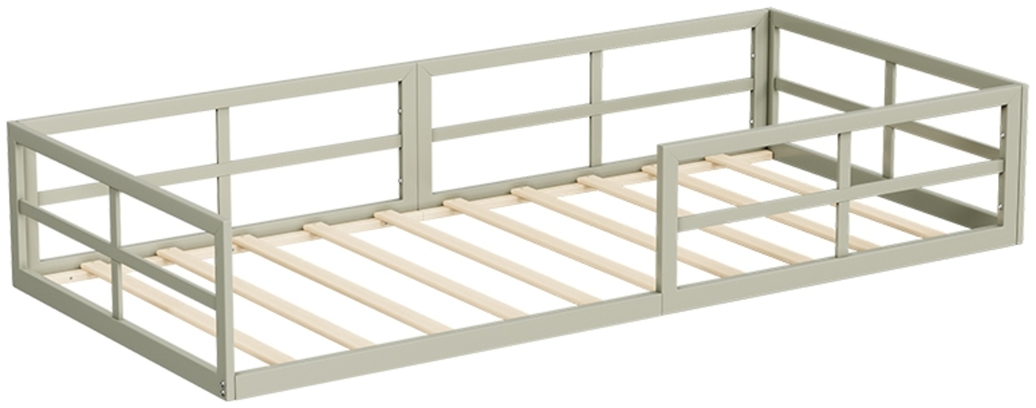 Bodenbett aus Metall Minno Greige 205 x 95 cm ohne Matratze Vitalispa Bild 1