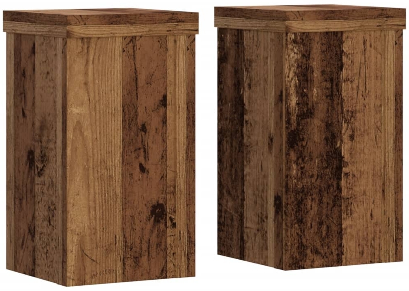 vidaXL Pflanzenständer 2 Stk. Altholz-Optik 10 x 10 x 18 cm Holzwerkstoff 852886 Bild 1
