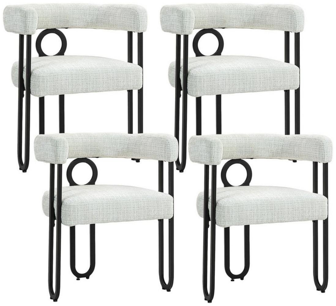 AUKWIK Armlehnstuhl 2er-/4er-/6er-Set, Chenille/PU Leather, Einsitzer/Doppelsitzer (Besucherstuhl/Esszimmerstuhl/Gartenstuhl/Küchenstuhl/Polsterstuhl) Bild 1