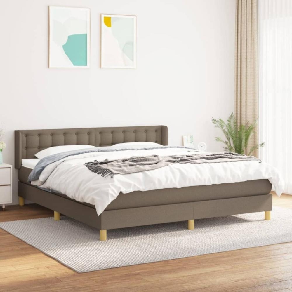 Boxspringbett mit Matratze Taupe 180x200 cm Stoff (Farbe: Taupe) Bild 1