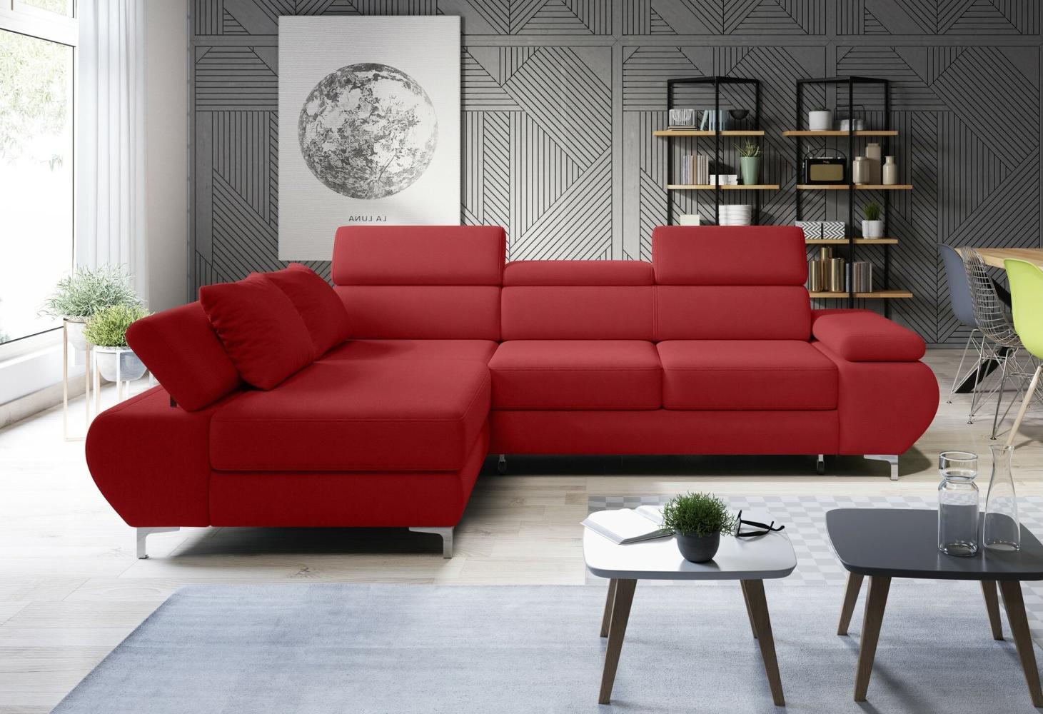 Stylefy Flamang Mini Ecksofa Kunstleder MADRYT Rot I Links Bild 1