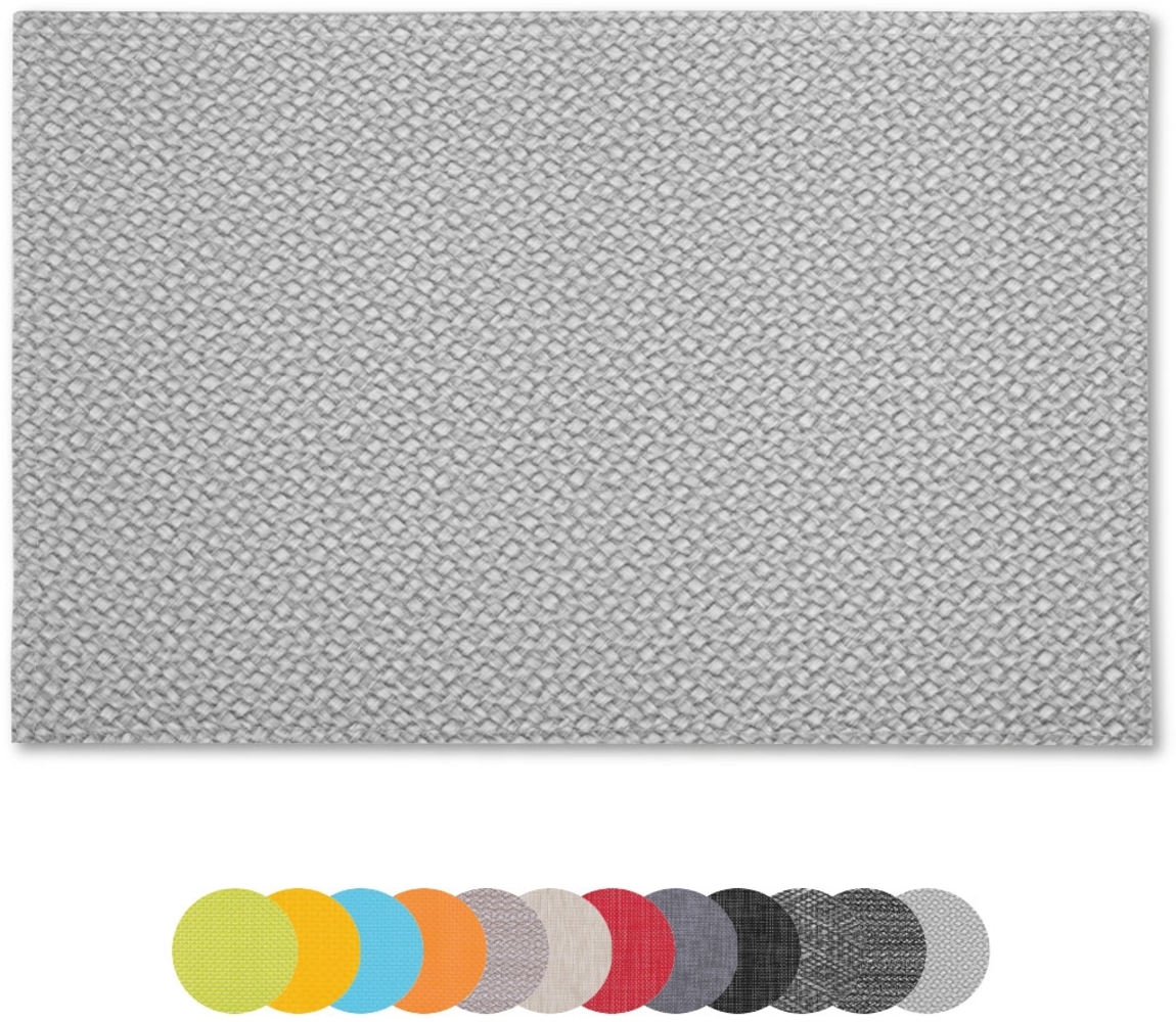 6er Set Tischset Platzset Tischmatte Platzdeckchen ca. 30x45 cm Auswahl: geflochten - hellgrau Bild 1