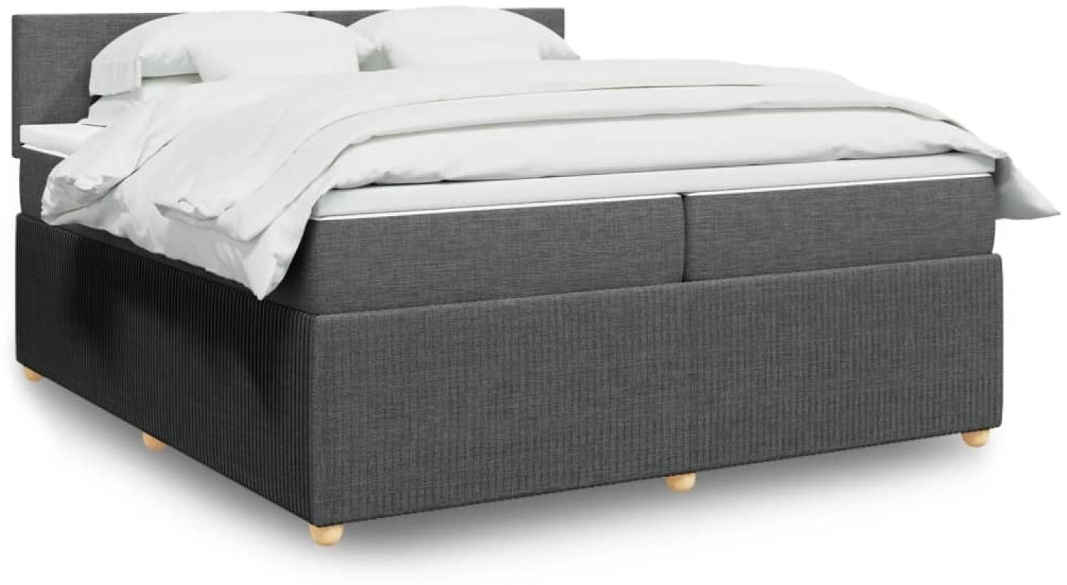 vidaXL Boxspringbett mit Matratze Dunkelgrau 200x200 cm Stoff 3289857 Bild 1