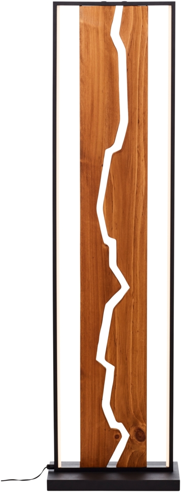 Brilliant LED Stehlampe Thunder Deckenlampe, E27, 115 x 12,5 cm, Holz/Metall, braun/schwarz Bild 1