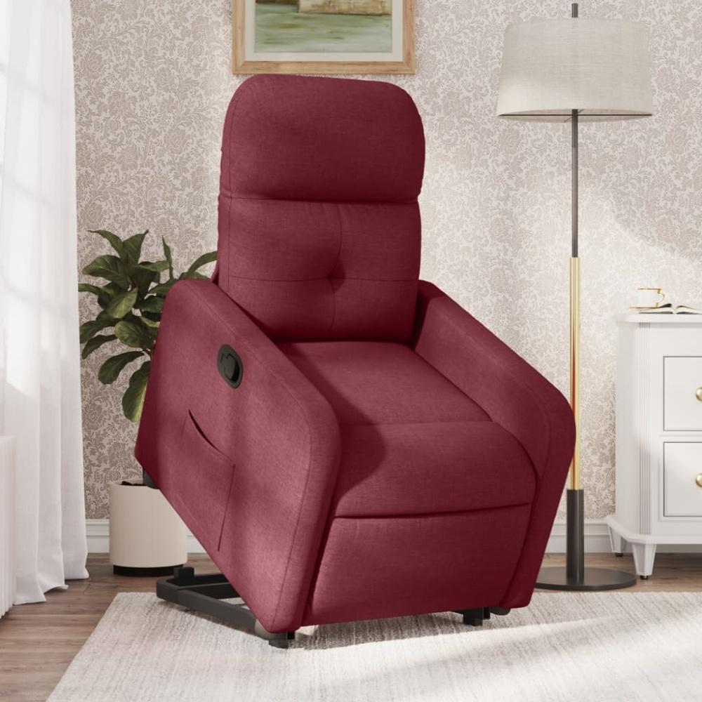 vidaXL Relaxsessel mit Aufstehhilfe Weinrot Stoff 3206798 Bild 1