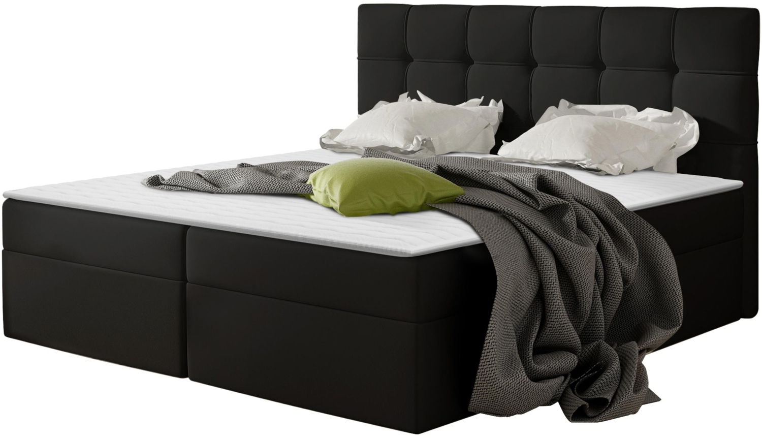 Boxspringbett Felipe, Schwarz, 140 x 200 cm Bild 1