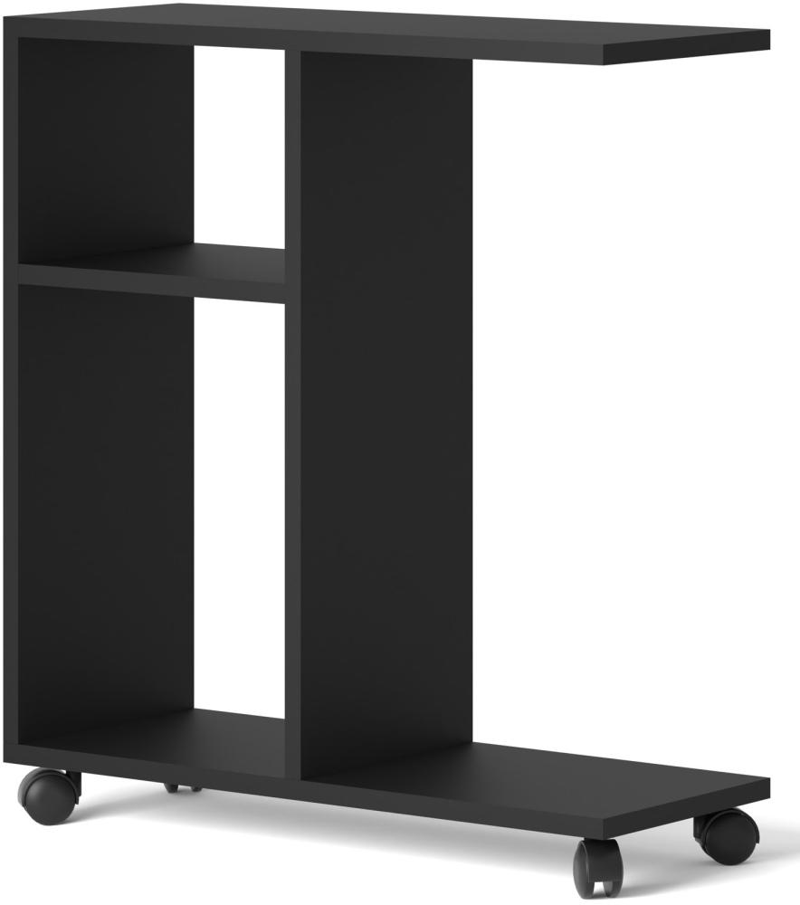 Domando Beistelltisch Tarvis M1 Modern Breite 60cm, auf Rollen, geschickte Facheinteilung in Schwarz Matt Bild 1