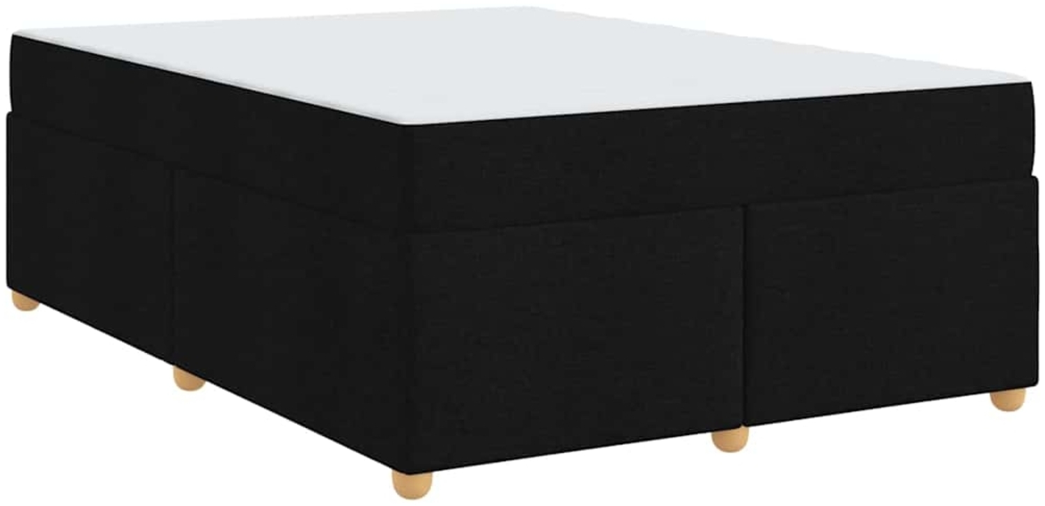 vidaXL Bettrahmen mit Matratze Schwarz 160 x 200 cm Stoff 3399365 Bild 1