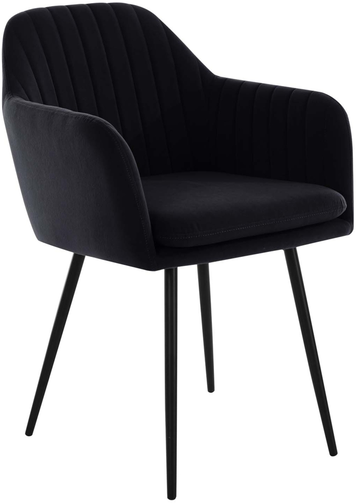 Sesselstuhl Lia - Samtvelour Schwarz Bild 1