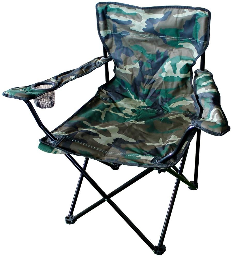 Anglersessel m. Getränkehalter Campingsessel Campingstuhl Festivalstuhl faltbar Camouflage Bild 1