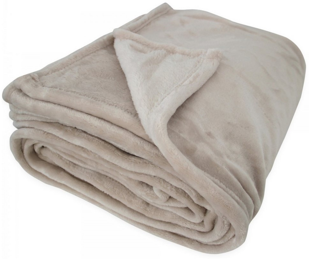 Wohndecke, Heubergshop, Kuscheldecke Wohndecke 150x200cm flauschig Winter Beige (W-150x200cm) Bild 1