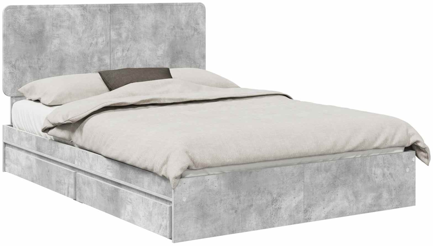 vidaXL Aufbewahrungsbett Beton Grau 150x200 cm Holzwerkstoff 3412675 Bild 1