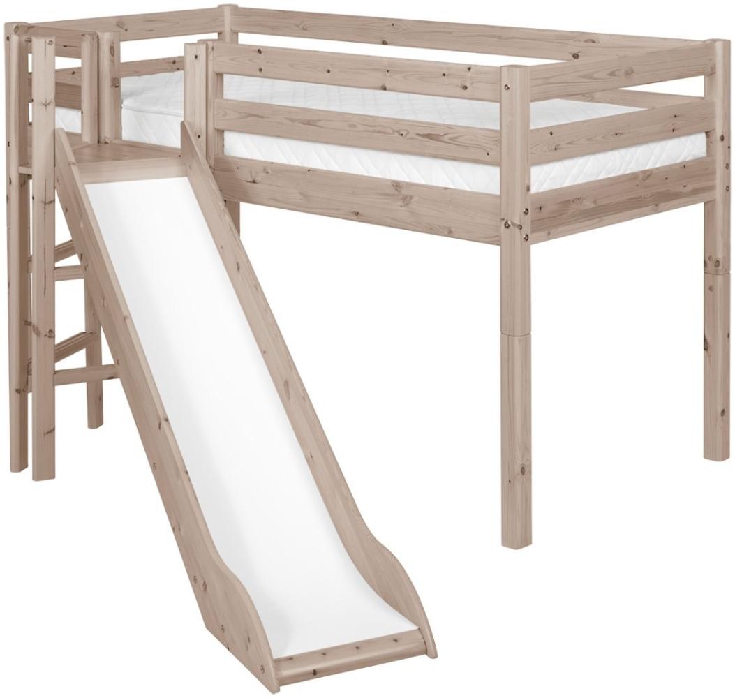 FLEXA Classic Halbhochbett mit Plattform und Rutsche 90x190 cm Terra 90-10186-11-01 Bild 1