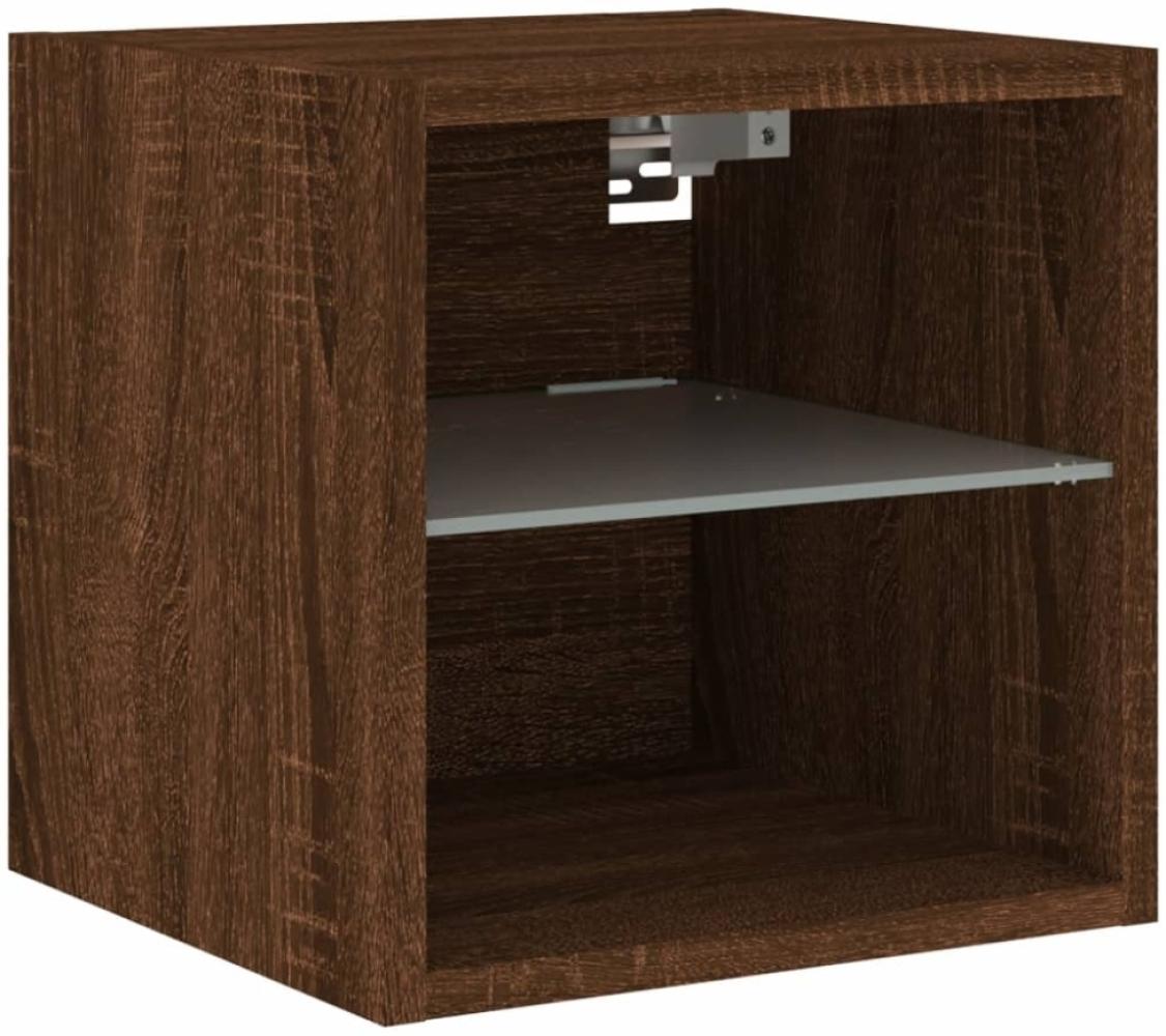 vidaXL TV-Wandschrank mit LED-Leuchten, Holzwerkstoff, 30 x 28,5 x 30 cm, Braune Eiche Bild 1