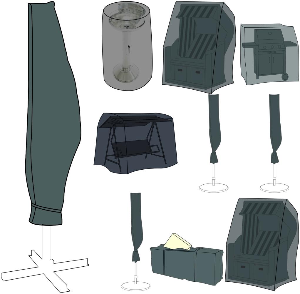 Premium Schutzhülle für Gartenmöbel viele Sorten Sort. 1 für Ampelschirme Ø 200-400cm Bild 1