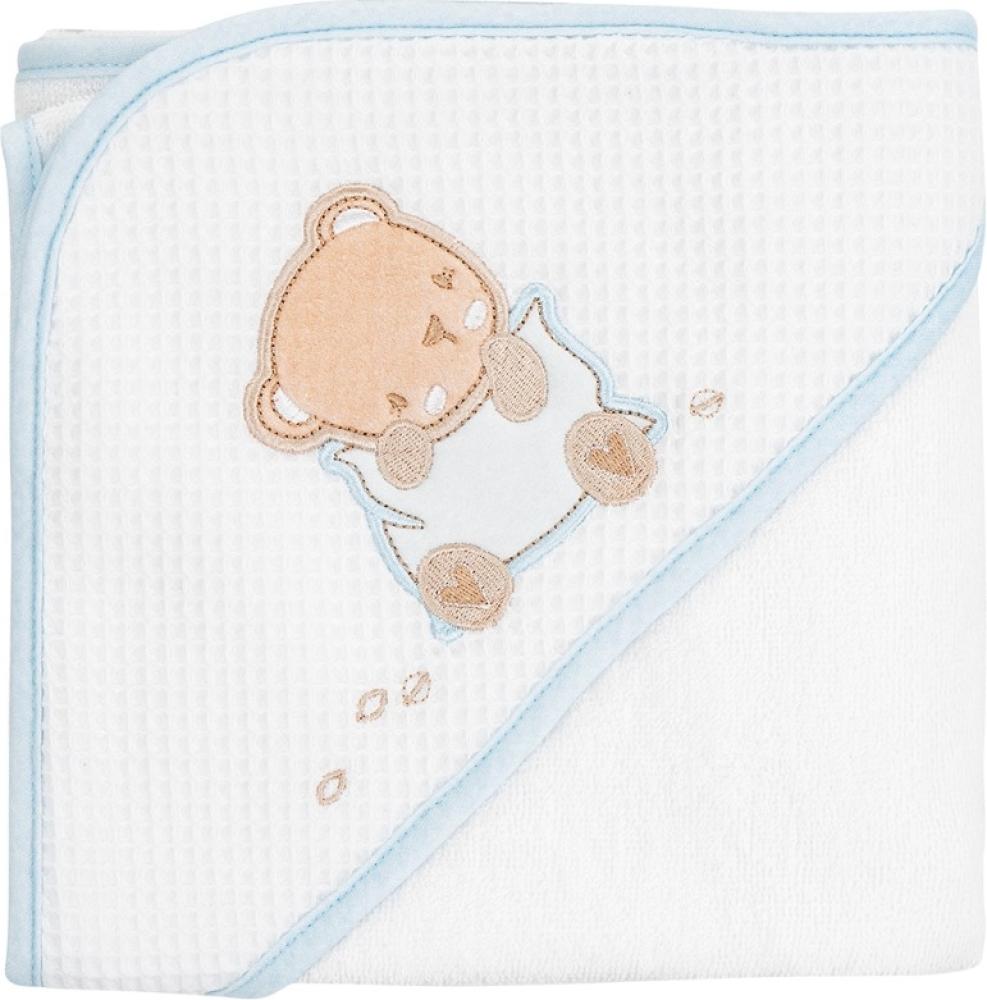 Kikkaboo Kapuzenhandtuch Dream Big 90 x 90 cm Babyhandtuch Tiermotiv Baumwolle blau Bild 1