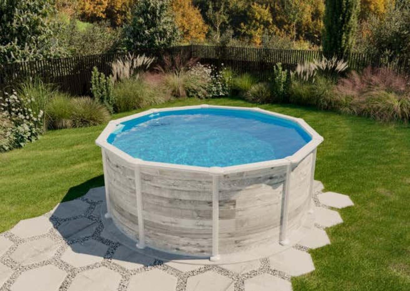 Gre Pools Stahlwandpool Ameland Pool aus Metall in Weiß 3,4 m Bild 1