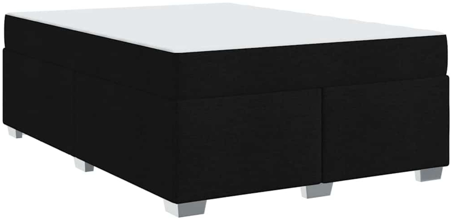 vidaXL Bettrahmen mit Matratze Schwarz 140 x 200 cm Stoff 3399189 Bild 1