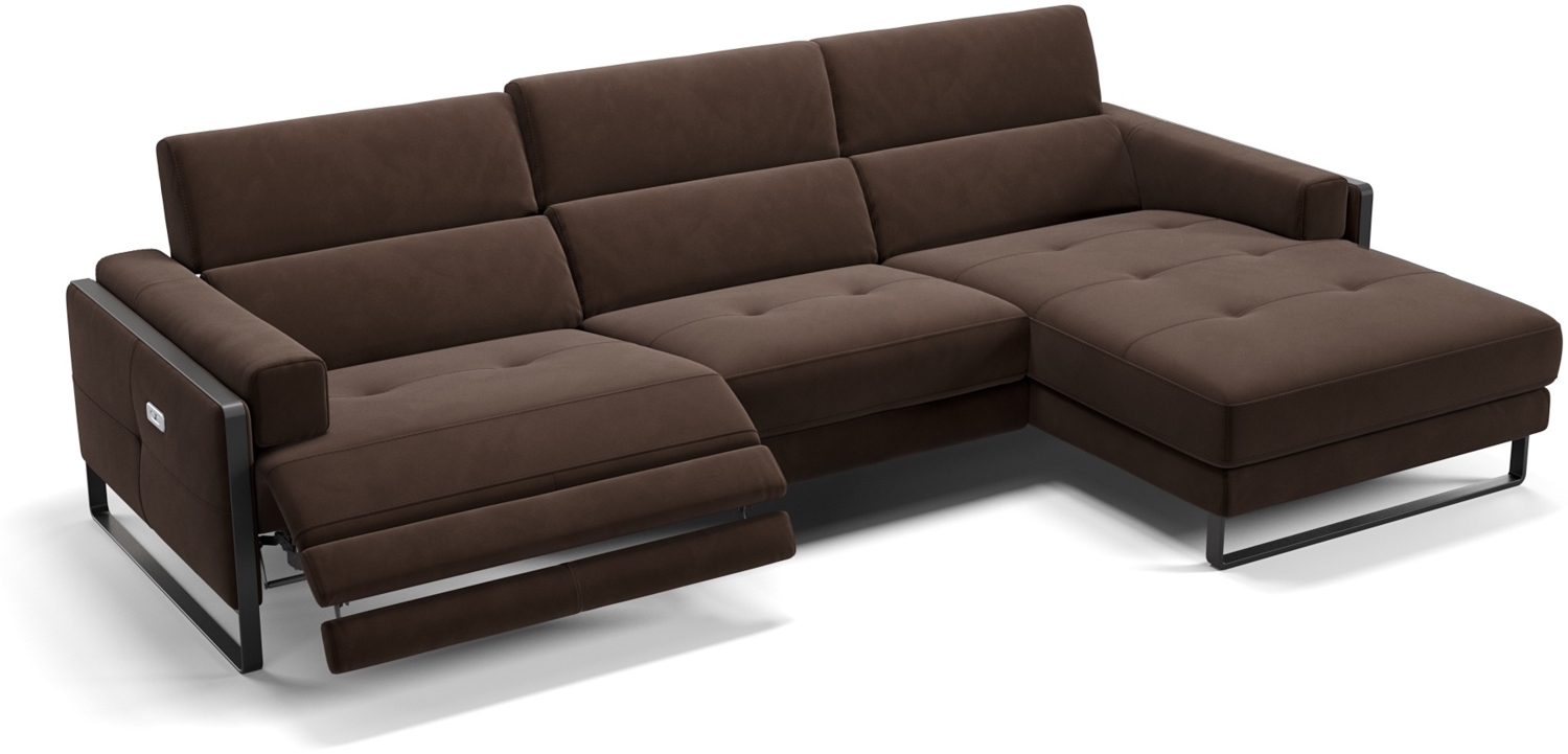 Sofanella Ecksofa MILO Eckcouch Wohnlandschaft Stoffsofa in Dunkelbraun Bild 1