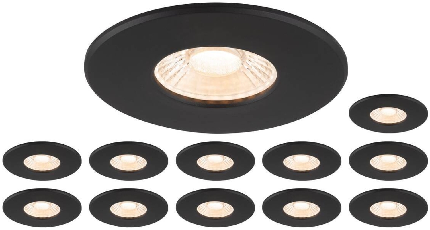 SLV 1007271 Set bestehend aus 12 x 1007095 Universal Downlight Phase IP65 38° Cover schwarz Bild 1