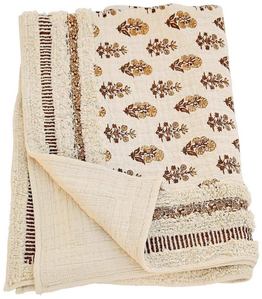 Mirabeau Tagesdecke Plaid Arsalan creme/braun Bild 1