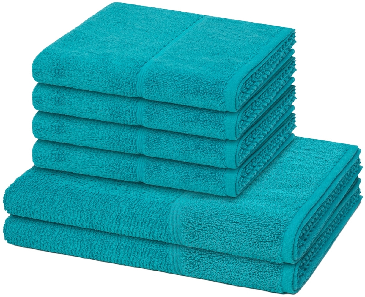 Möve for frottana Pearl 6 tlg. Frottier-Set - 4 X Handtuch (50 X 100cm), 2 X Duschtuch (67 X 140cm) - 500 g/m² - Ocean Bild 1